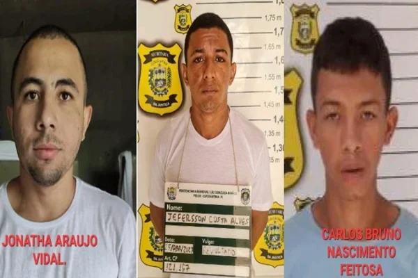 Três detentos perigosos fogem da Penitenciária Mista de Parnaíba em plena luz do dia. 