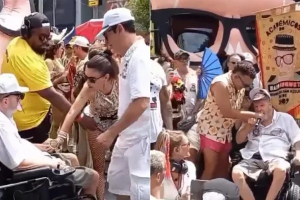 Marcelo Rubens Paiva é agredido durante homenagem no bloco Baixo Augusta no Centro de São Paulo.